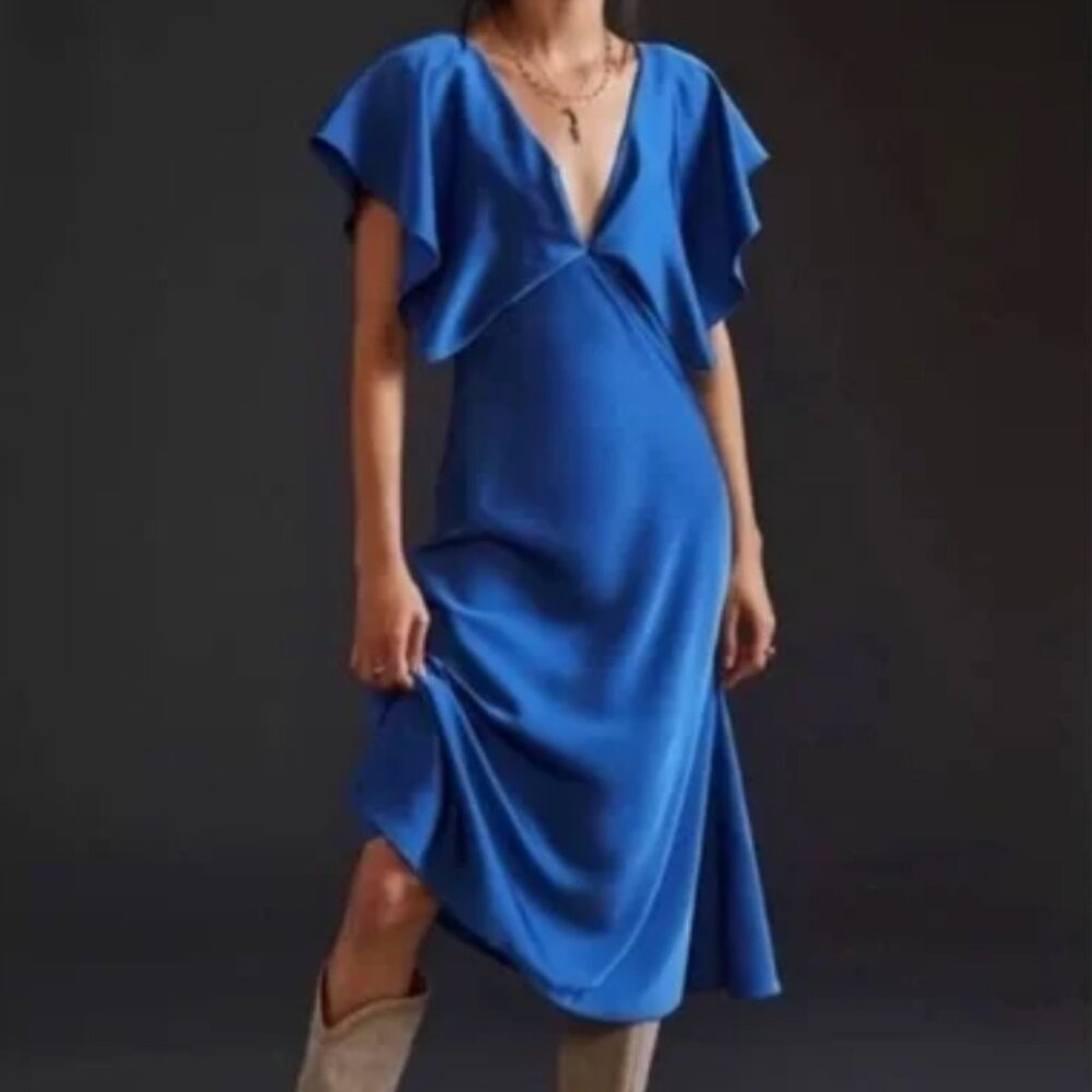 Sachin + Babi for Anthropologie "Ruffled Maxi Dress" Midi length dress Size 12